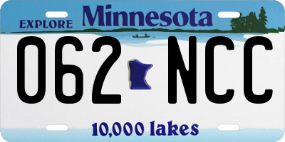 MN license plate 062NCC