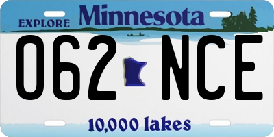 MN license plate 062NCE