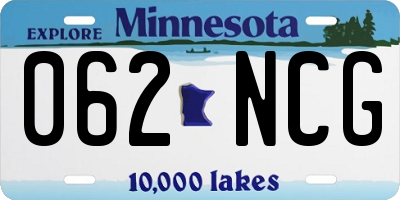 MN license plate 062NCG
