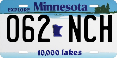 MN license plate 062NCH