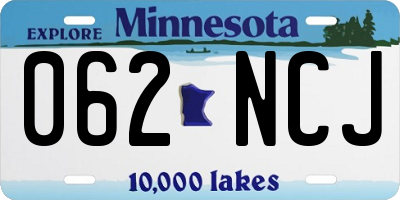 MN license plate 062NCJ