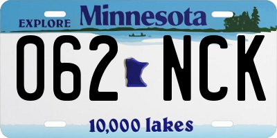 MN license plate 062NCK