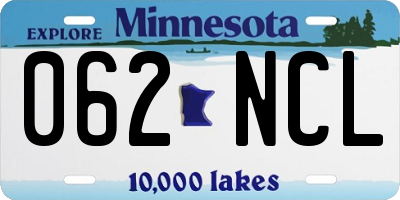 MN license plate 062NCL
