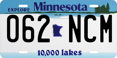 MN license plate 062NCM
