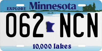 MN license plate 062NCN