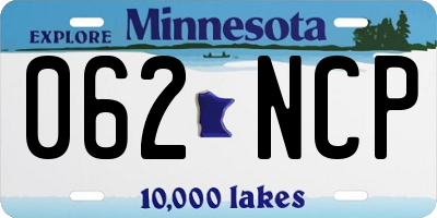 MN license plate 062NCP