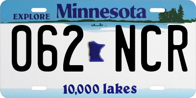 MN license plate 062NCR