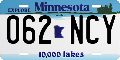MN license plate 062NCY