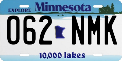 MN license plate 062NMK