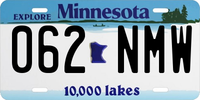 MN license plate 062NMW