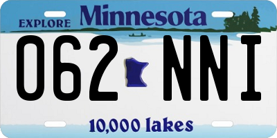 MN license plate 062NNI