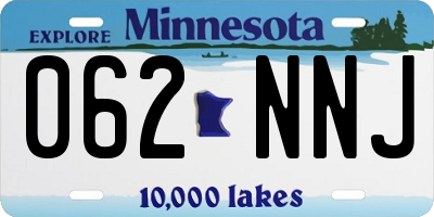 MN license plate 062NNJ