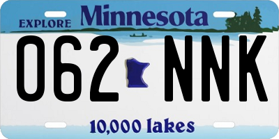 MN license plate 062NNK
