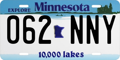 MN license plate 062NNY