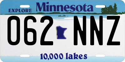 MN license plate 062NNZ