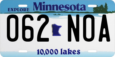 MN license plate 062NOA