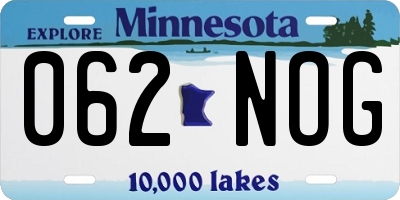 MN license plate 062NOG