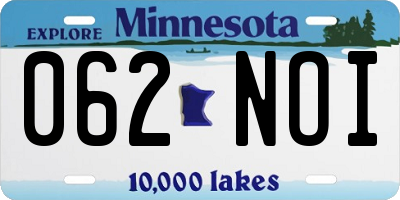 MN license plate 062NOI