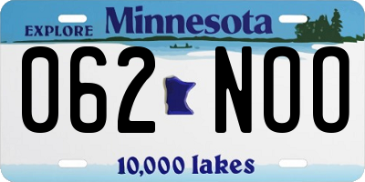 MN license plate 062NOO