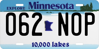 MN license plate 062NOP