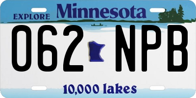 MN license plate 062NPB