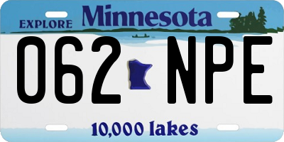 MN license plate 062NPE