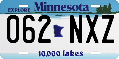 MN license plate 062NXZ
