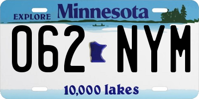 MN license plate 062NYM