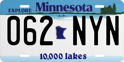 MN license plate 062NYN