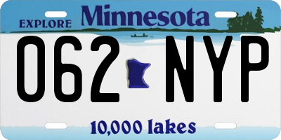 MN license plate 062NYP
