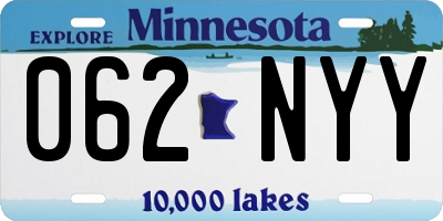 MN license plate 062NYY