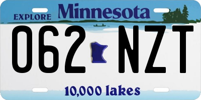 MN license plate 062NZT