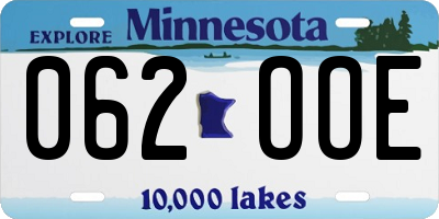MN license plate 062OOE