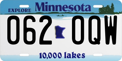 MN license plate 062OQW