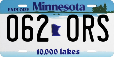 MN license plate 062ORS