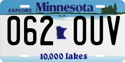 MN license plate 062OUV