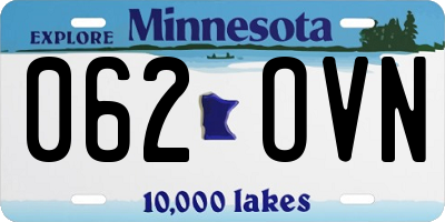 MN license plate 062OVN