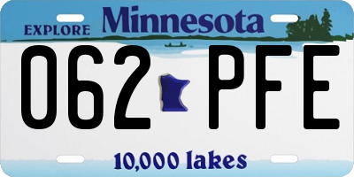 MN license plate 062PFE