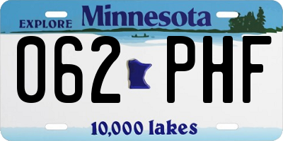 MN license plate 062PHF
