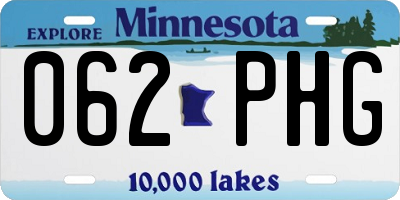 MN license plate 062PHG