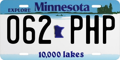 MN license plate 062PHP