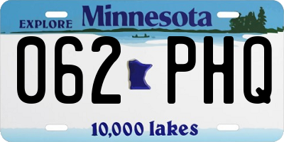 MN license plate 062PHQ