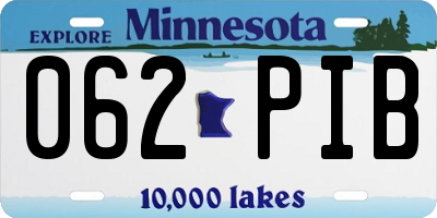 MN license plate 062PIB