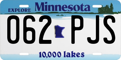 MN license plate 062PJS