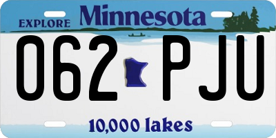 MN license plate 062PJU