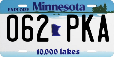MN license plate 062PKA