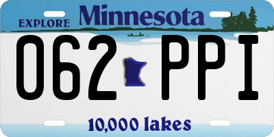 MN license plate 062PPI