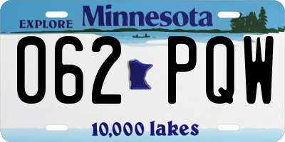 MN license plate 062PQW
