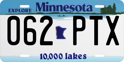 MN license plate 062PTX
