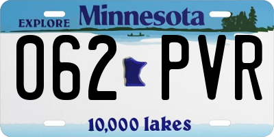 MN license plate 062PVR
